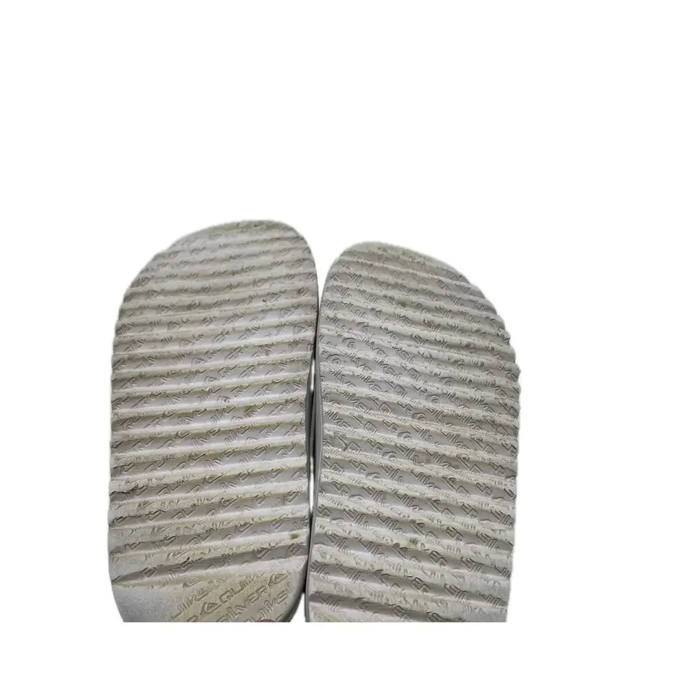 Quiksilver White Slides Mens Large 9